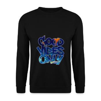 VIBES ONLY Graffiti - Unisex Pullover - Schwarz - Vorne - Alina (178cm) & Michal (187cm)