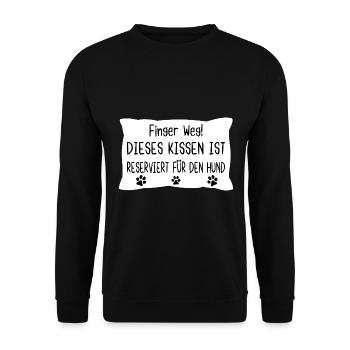 Hunde Kissen - Hund - Reserviert für den Hund - Unisex Pullover - Schwarz - Vorne - Alina (178cm) & Michal (187cm)
