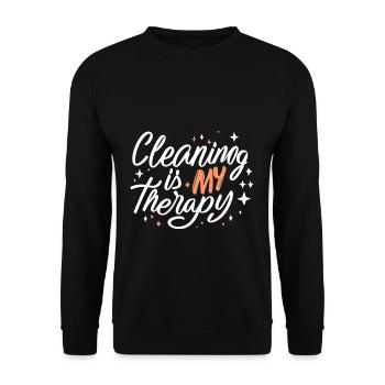 Putzen Waschen Haushalt Sauberkeit Reinigen - Unisex Pullover - Schwarz - Vorne - Alina (178cm) & Michal (187cm)
