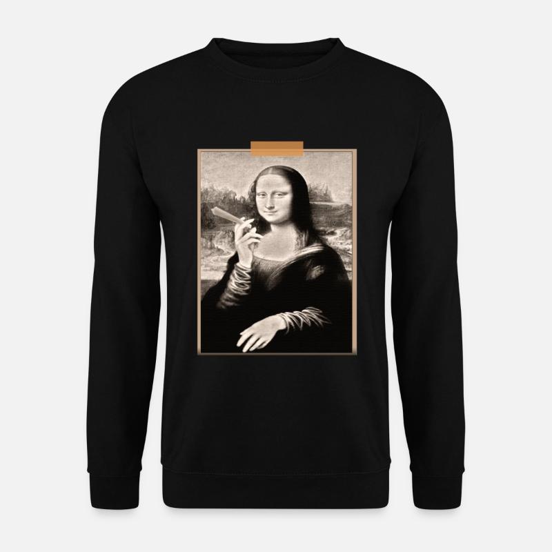 Mona Lisa Modernized Cigarette T-shirt - Unisex Sweatshirt - black