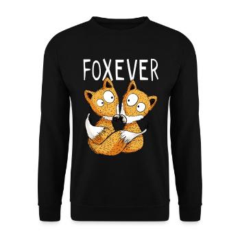 Foxever - Renard - Renards - Cadeau - Sweat-shirt Unisexe - noir - Devant - Alina (178cm) & Michal (187cm)