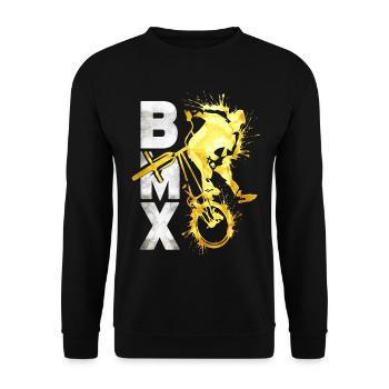 BMX Gold | BMX Fahrrad | Goldig BMX | Glitzer - Unisex Pullover - Schwarz - Vorne - Alina (178cm) & Michal (187cm)