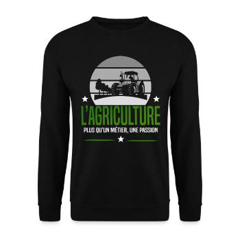 Agriculture - Sweat-shirt Unisexe - noir - Devant - Alina (178cm) & Michal (187cm)