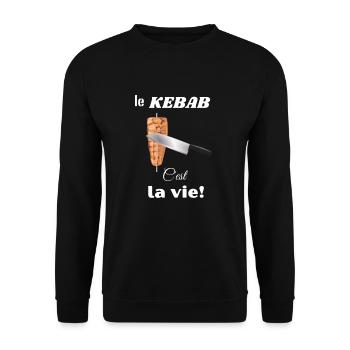 Kebab Sur Broche Cest La Vie - Sweat-shirt Unisexe - noir - Devant - Alina (178cm) & Michal (187cm)