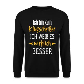 Besserwisser Klugscheißer Sprüche Spruch lustig - Unisex Pullover - Schwarz - Vorne - Alina (178cm) & Michal (187cm)