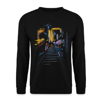 Architecture Abstract - Unisex Sweatshirt - black - Front - Alina (178cm) & Michal (187cm)