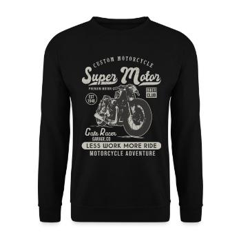 super motor racer motor motor motorcycle custom moto vintage - Unisex Pullover - Schwarz - Vorne - Alina (178cm) & Michal (187cm)