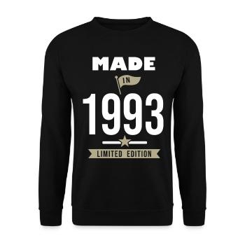 MADE IN 1993 né en 1993 anniversaire 30 ans - Sweat-shirt Unisexe - noir - Devant - Alina (178cm) & Michal (187cm)