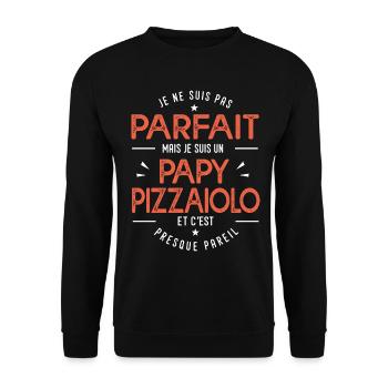 je suis un papy pizzaiolo cadeau pizzaiolo humour - Sweat-shirt Unisexe - noir - Devant - Alina (178cm) & Michal (187cm)