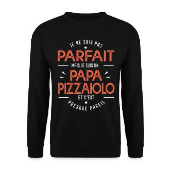 je suis un papa pizzaiolo cadeau pizzaiolo humour - Sweat-shirt Unisexe - noir - Devant - Alina (178cm) & Michal (187cm)