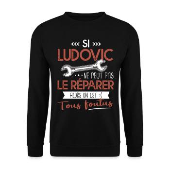 Si Ludovic ne peut pas le réparer on est foutus - Sweat-shirt Unisexe - noir - Devant - Alina (178cm) & Michal (187cm)