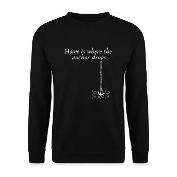 Home is Where The Anchor Drops - Sailing Cruising - Unisex Pullover - Schwarz - Vorne - Alina (178cm) & Michal (187cm)