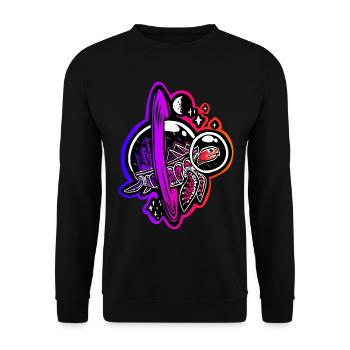Time-traveling turtle - Unisex Sweatshirt - black - Front - Alina (178cm) & Michal (187cm)