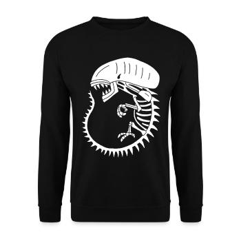 Squelette de monstre extraterrestre blanc - Sweat-shirt Unisexe - noir - Devant - Alina (178cm) & Michal (187cm)