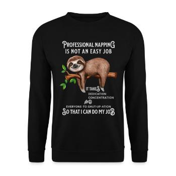 Cute Sloth Funny Saying Office Humor - Unisex Sweatshirt - black - Front - Alina (178cm) & Michal (187cm)