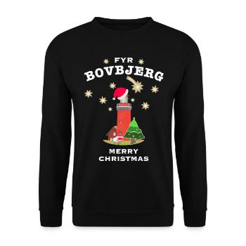 Christmas Denmark, lighthouse Bovbjerg - Unisex Sweatshirt - black - Front - Alina (178cm) & Michal (187cm)