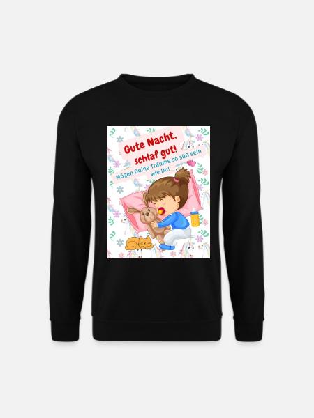 Gute Nacht Mädchen Frau Kind Schlaf Shirt - Unisex Pullover - Schwarz
