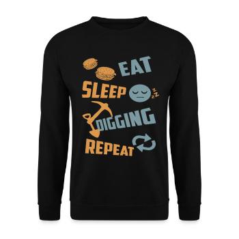 Manger, dormir, creuser, répéter - Sweat-shirt Unisexe - noir - Devant - Alina (178cm) & Michal (187cm)
