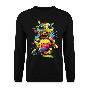 Turtle - Unisex Sweatshirt - black - Front - Alina (178cm) & Michal (187cm)