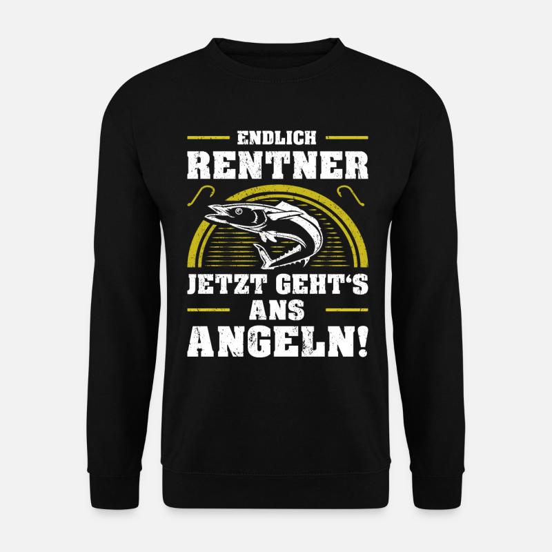 Endlich Rentner Pensionierung Rente Angler Angeln - Unisex Pullover - Schwarz
