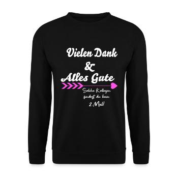 Vielen Dank & Alles Gute Arbeit Kollegin Freundin - Unisex Pullover - Schwarz - Vorne - Alina (178cm) & Michal (187cm)