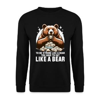 Pelmeni Bär stark Geschenk - Unisex Pullover - Schwarz - Vorne - Alina (178cm) & Michal (187cm)