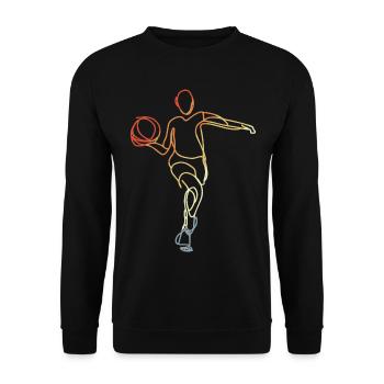 Joueur de basket-ball Vintage - Sweat-shirt Unisexe - noir - Devant - Alina (178cm) & Michal (187cm)