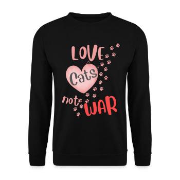 Love Cats Not War - Unisex Sweatshirt - black - Front - Alina (178cm) & Michal (187cm)