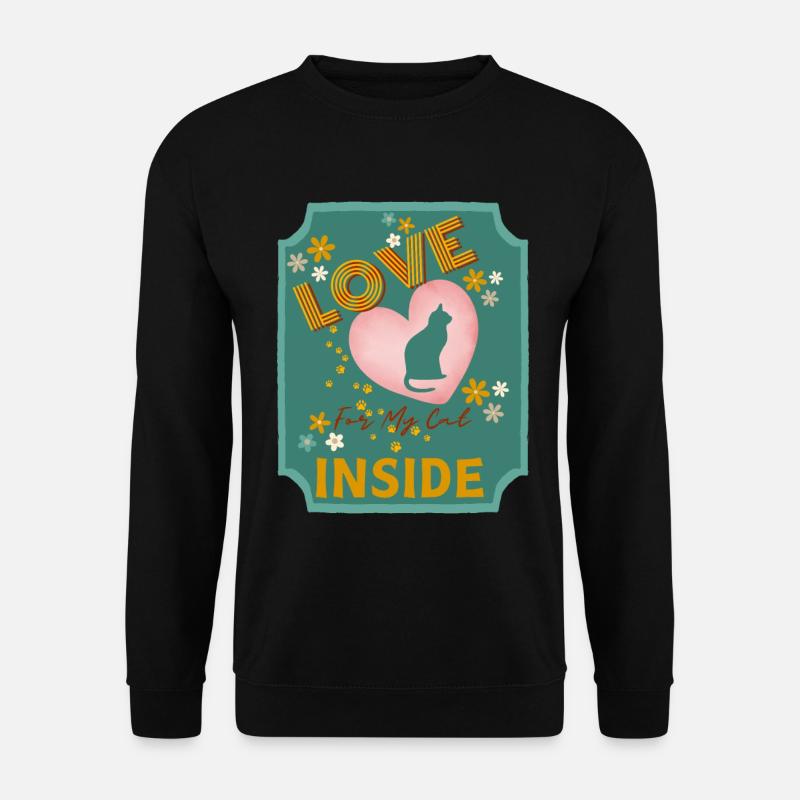 Liebe in meinem Katzenherz-Design - Unisex Pullover - Schwarz