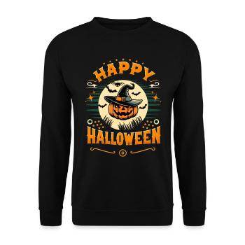 Happy Halloween - Unisex Sweatshirt - black - Front - Alina (178cm) & Michal (187cm)