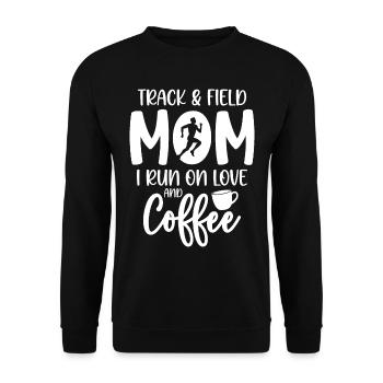 Maman athlétisme courant avec du café et de l’amour - Sweat-shirt Unisexe - noir - Devant - Alina (178cm) & Michal (187cm)