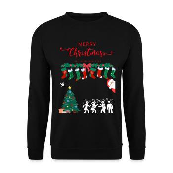 Merry Christmas - Unisex Sweatshirt - black - Front - Alina (178cm) & Michal (187cm)