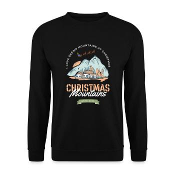 love mountain alps mountains christmas santa gift - Unisex Sweatshirt - black - Front - Alina (178cm) & Michal (187cm)