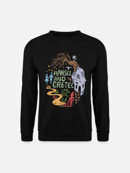 Hänsel und Gretel Hexenhaus Vintage - Unisex Pullover - Schwarz