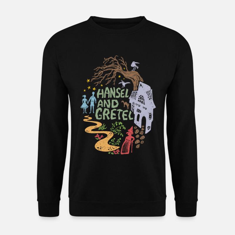 Hänsel und Gretel Hexenhaus Vintage - Unisex Pullover - Schwarz