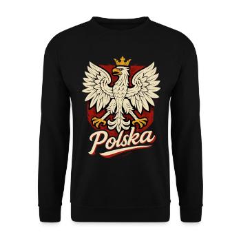 Pologne Polska aigle drapeau drapeau épique cadeau - Sweat-shirt Unisexe - noir - Devant - Alina (178cm) & Michal (187cm)