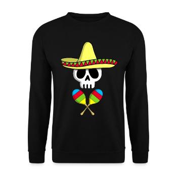 Mexican skull - Unisex Sweatshirt - black - Front - Alina (178cm) & Michal (187cm)