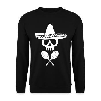 Crâne mexicain blanc - Sweat-shirt Unisexe - noir - Devant - Alina (178cm) & Michal (187cm)