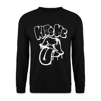 embrasse-moi bouche graffiti street art - Sweat-shirt Unisexe - noir - Devant - Alina (178cm) & Michal (187cm)