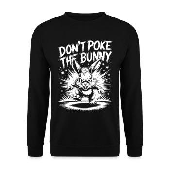 Warnung vor dem aggressiven Kaninchen - Unisex Pullover - Schwarz - Vorne - Alina (178cm) & Michal (187cm)