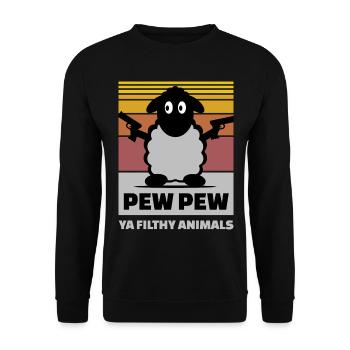 Gangster Sheep - Unisex Sweatshirt - black - Front - Alina (178cm) & Michal (187cm)