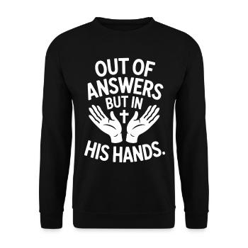 Des réponses mais entre ses mains La foi - Sweat-shirt Unisexe - noir - Devant - Alina (178cm) & Michal (187cm)