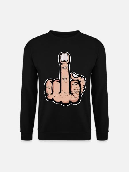 Mittelfinger Stinkefinger Design used look - Unisex Pullover - Schwarz