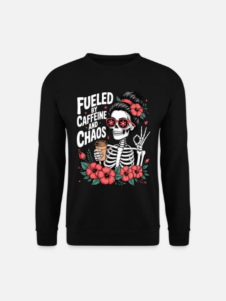 Mutter Koffein Mutter Skelett Kaffee - Unisex Pullover - Schwarz