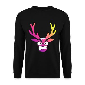 Furious Christmas Snow Deer Head - Unisex Sweatshirt - black - Front - Alina (178cm) & Michal (187cm)