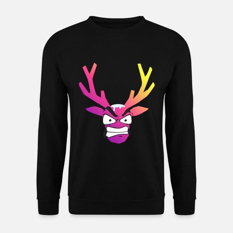 Furious Christmas Snow Deer Head - Unisex Sweatshirt - black