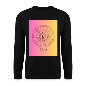Waage-Tierkreis-Gleichgewicht - Unisex Pullover - Schwarz - Vorne - Alina (178cm) & Michal (187cm)