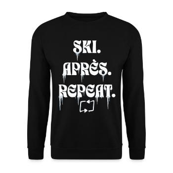 Ski Après Repeat - Sweat-shirt Unisexe - noir - Devant - Alina (178cm) & Michal (187cm)