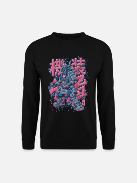 Samurai Mech – Anime Manga Roboter Motiv - Unisex Pullover - Schwarz