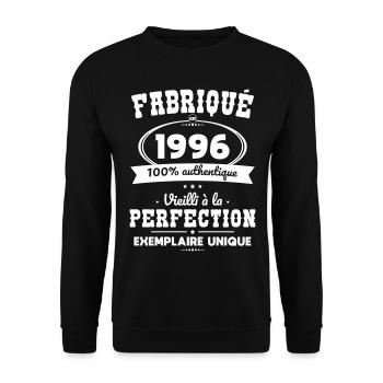 Hergestellt 1996 – Perfekt gereift - Unisex Pullover - Schwarz - Vorne - Alina (178cm) & Michal (187cm)
